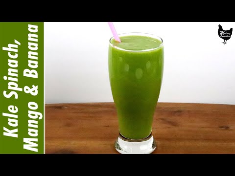 How to make Kale, Spinach, Mango & Banana Smoothie | Healthy Tasty Green Smoothies Recipe