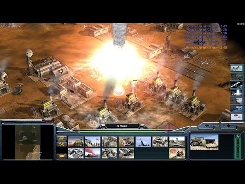 USA Laser $10k - Command & Conquer Generals Zero Hour - 1 vs 7 HARD Gameplay