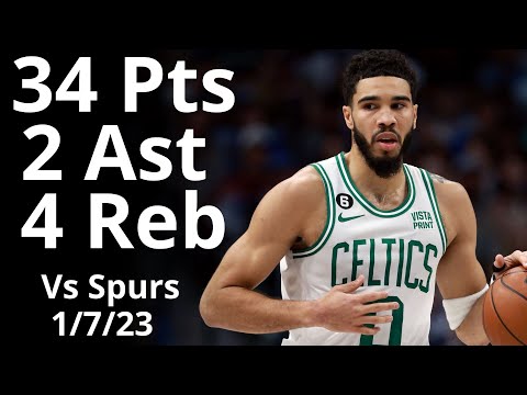 Jayson Tatum 34 Pts 4 Reb 2 Ast vs Spurs Highlights