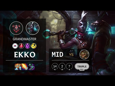 Ekko Mid vs Renekton - KR Grandmaster Patch 11.4
