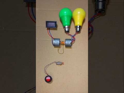 Powering Two LED Light and Voltmeter With a Coreless Motor #dcmotor #tech #shorts