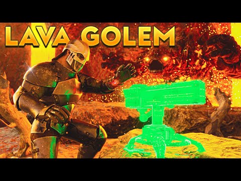 DUO Claiming LAVA GOLEM The Most Unraidable Location - ARK