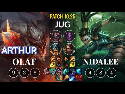 HLE Arthur Olaf vs Nidalee Jungle - KR Patch 10.25