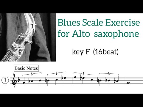 Blues scale for alto sax key F (concert Ab) Blue note scale (sheet music)