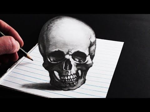 How to Draw a Skull 3D Optical Illusion