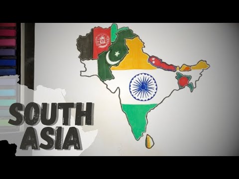 South Asian flag map drawing #flagmap #southasian #flag