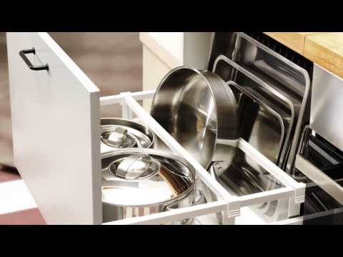 Part of a video titled How to plan your IKEA kitchen storage and organisation — video - YouTube