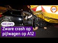 Automobilist knalt frontaal op pijlwagen op A12 bij Arnhem | Omroep Gelderland