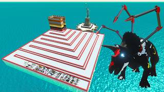 ESCAPE FROM ALIEN TRICERATOPS  - Animal Revolt Battle Simulator - ARBS