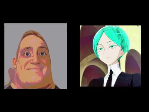 phos becoming uncanny (Houseki no kuni/Mr. Incredible disturbed meme)