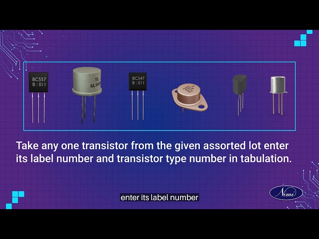 check transistors their functioning by identifying its type terminals