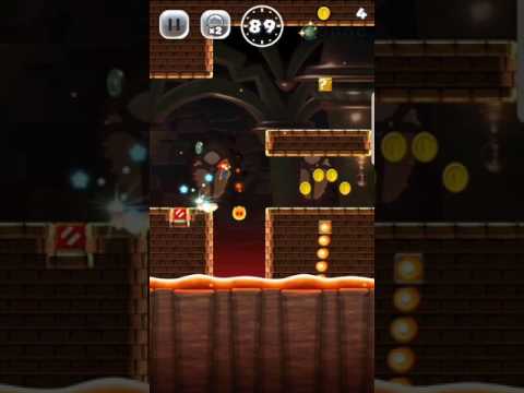 Super Mario Run - World 3-4 Black Coin Challenge: Fire Bar Castle! Youch!
