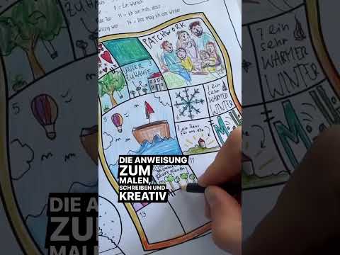 Kreatives Arbeitsblatt Winterdecke - kreatives Schreiben und Malen