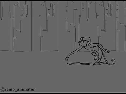 Monkey walk cycle animation