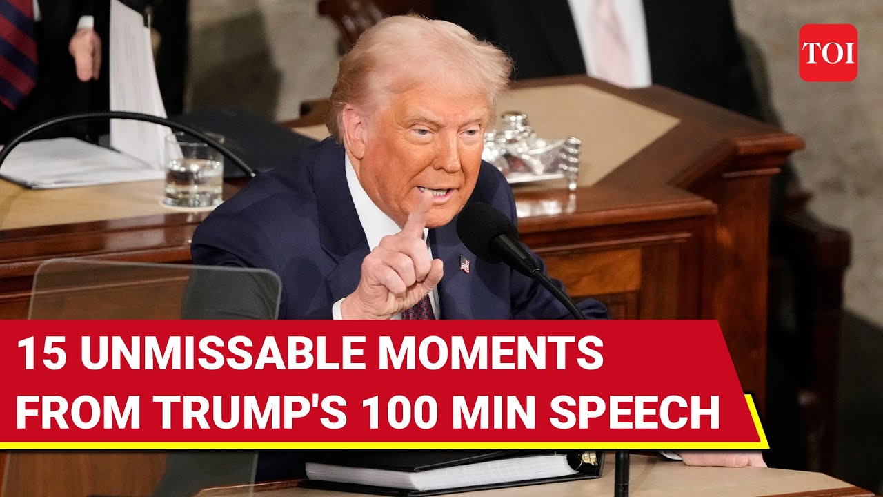 TRUMP SPEECH: Top 15 Moments In 30 Minutes | Putin, Zelensky, Elon, DOGE, Canada & More