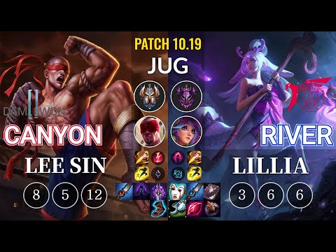 DWG Canyon Lee Sin vs TLN River Lillia Jungle - KR Patch 10.19