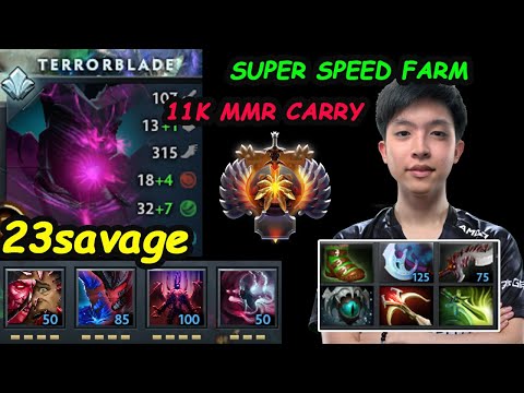 23savage - [Terrorblade Arcana] 11K MMR Beast Insane Farm Full Slot Build  Dota 2 pro Gameplay