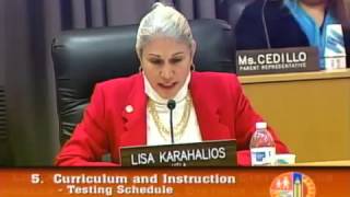 LAUSD BOE 1 7 14  5 pt3 Curriculum Instruction Testing Schedule CCPT Lisa Karahalios
