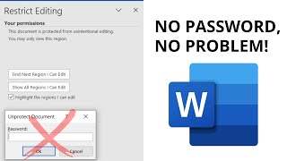 How to remove an edit restriction password in Microsoft Word without other apps or VBA code