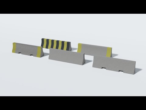 Concrete Barriers 3D Model Collection