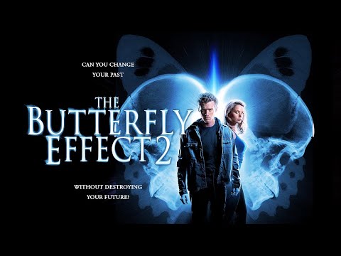 Alternate Butterfly Effect 2 trailer title card with time-lapse graphics
