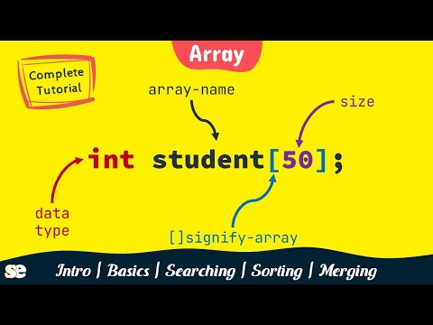 Array in C programming [complete tutorial in hindi ] Search | Sorting | Merging #array #cprogramming