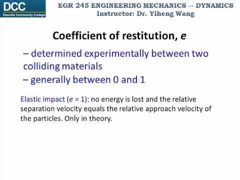 Dynamics Lecture 21: Impact. Coefficient of restitution