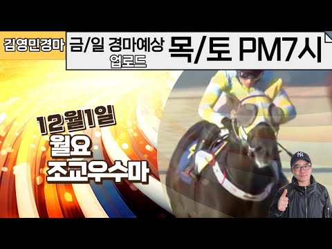 김영민경마 12월1일 부경 월요조교우수마 3두