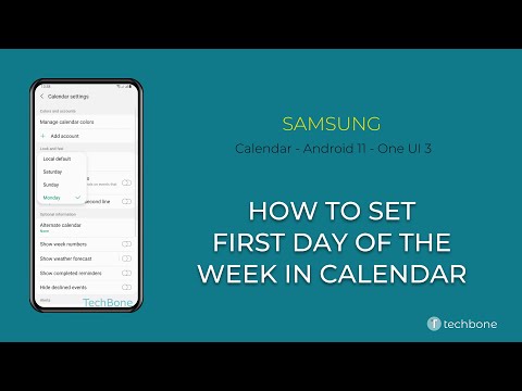 How to Set the First Day of the Week in Calendar - Samsung Calendar [Android 11 - One UI 3]