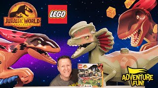 Jurassic World Dominion Dinosaur Lego Pyroraptor VS. Dilophosaurus  AdventureFun Toy Review!