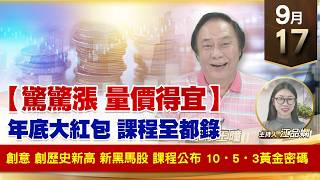 【財經至尊】 王曈  0917《【驚驚漲 量價得宜】》創意 創歷史新高 新黑馬股 課程公布 10・5・3黃金密碼