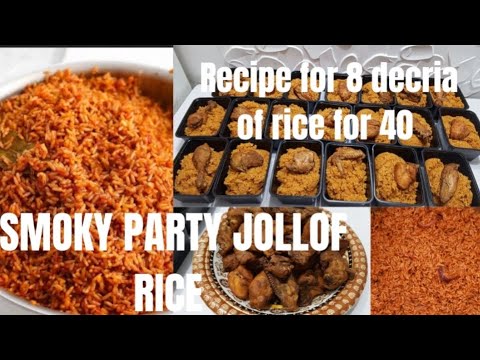 RECIPE FOR NIGERIAN SMOKY PARTY JOLLOF RICE FOR 40 PEOPLE/USING 8 DECRIA OF RICE#FOLNICKSTREATFOODS.