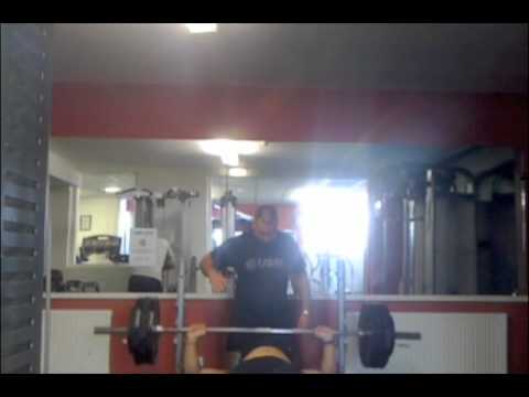 Bench Press. Up to 160kg (353lbs) for reps. Fail on 170kg (375lbs)