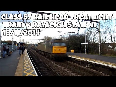 Class 57 Rail head treatment train @ Rayleigh Station 18/11/2014
