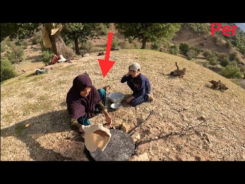 The steps of making a cooking oven in the mountain by Kobri and Hassan