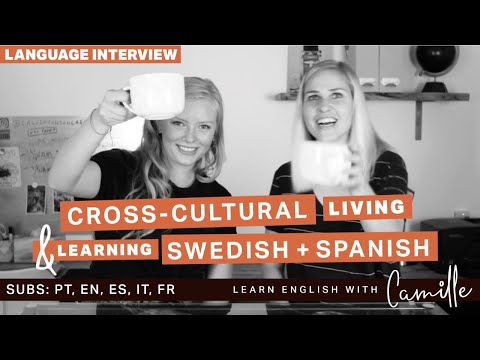 American speaks Spanish &  Swedish - Language Interviews - Learn English with Camille