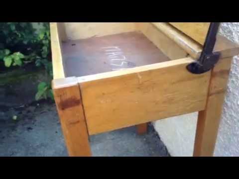 Antique School Desk Solid Oak Rustic Desk