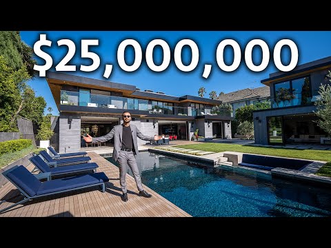 Inside a $25,000,000 Los Angeles Modern Home with Detached Guest Home & Tennis Court