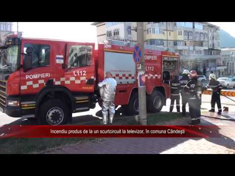 Incendiu produs de la un scurtcircuit la televizor, Cândeşti