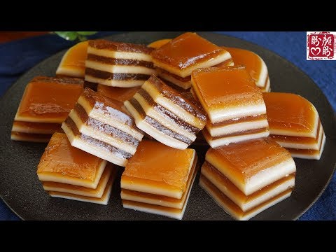 Layered Coconut Milk Water Chestnut Cake