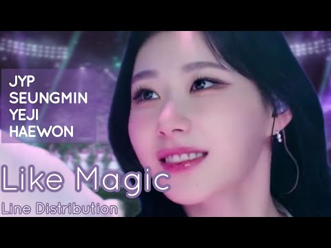 J.Y Park, Stray Kids, ITZY, NMIXX - Like Magic | Line Distribution
