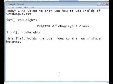 Java Programming Tutorial Gridbaglayout 4 Int Rowheights