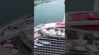 Party time top deck on #BrilliantLady Virgin Voyages Cruise docked #PortMiami #drone Oct 16 2025