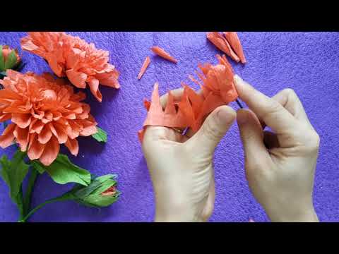 How To Make Dahlia Paper Flower From Crepe Paper