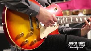 Video thumbnail for Gibson Custom 1958 Les Paul Standard Historic Reissue VOS Plaintop Washed Cherry by Musician's Friend