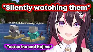 𝗔𝗭𝗸𝗶 𝘀𝗶𝗹𝗲𝗻𝘁𝗹𝘆 𝘄𝗮𝘁𝗰𝗵𝗶𝗻𝗴 𝗜𝗻𝗮 𝗮𝗻𝗱 𝗛𝗮𝗷𝗶𝗺𝗲'𝘀 𝗧𝗲𝗲𝗧𝗲𝗲 𝗶𝗻𝘁𝗲𝗿𝗮𝗰𝘁𝗶𝗼𝗻𝘀 𝗶𝗻 𝗠𝗶𝗻𝗲𝗰𝗿𝗮𝗳𝘁【Hololive EN】