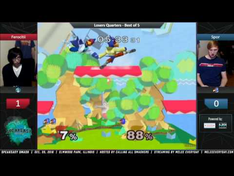 Speakeasy Smash [12/20/16] - Ferocitii (Peach, Blue Falco) vs. Spor (Falco) - SSBM - Losers Quarters