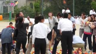 佐賀女子　体育祭　玉入れ生徒VS保護者