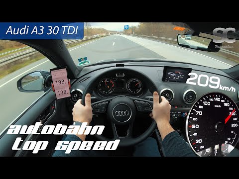 Audi A3 30 TDI (2019) - Autobahn Top Speed / Acceleration / Test Drive POV