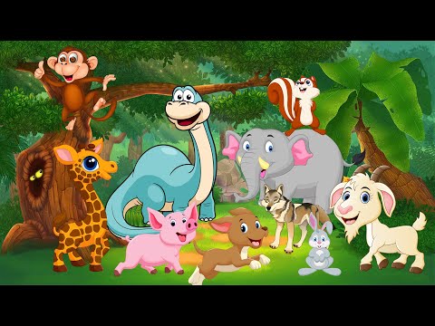 Tracing the strange calls of animals.Animal sounds, dinosaur, elephant, cow, bear